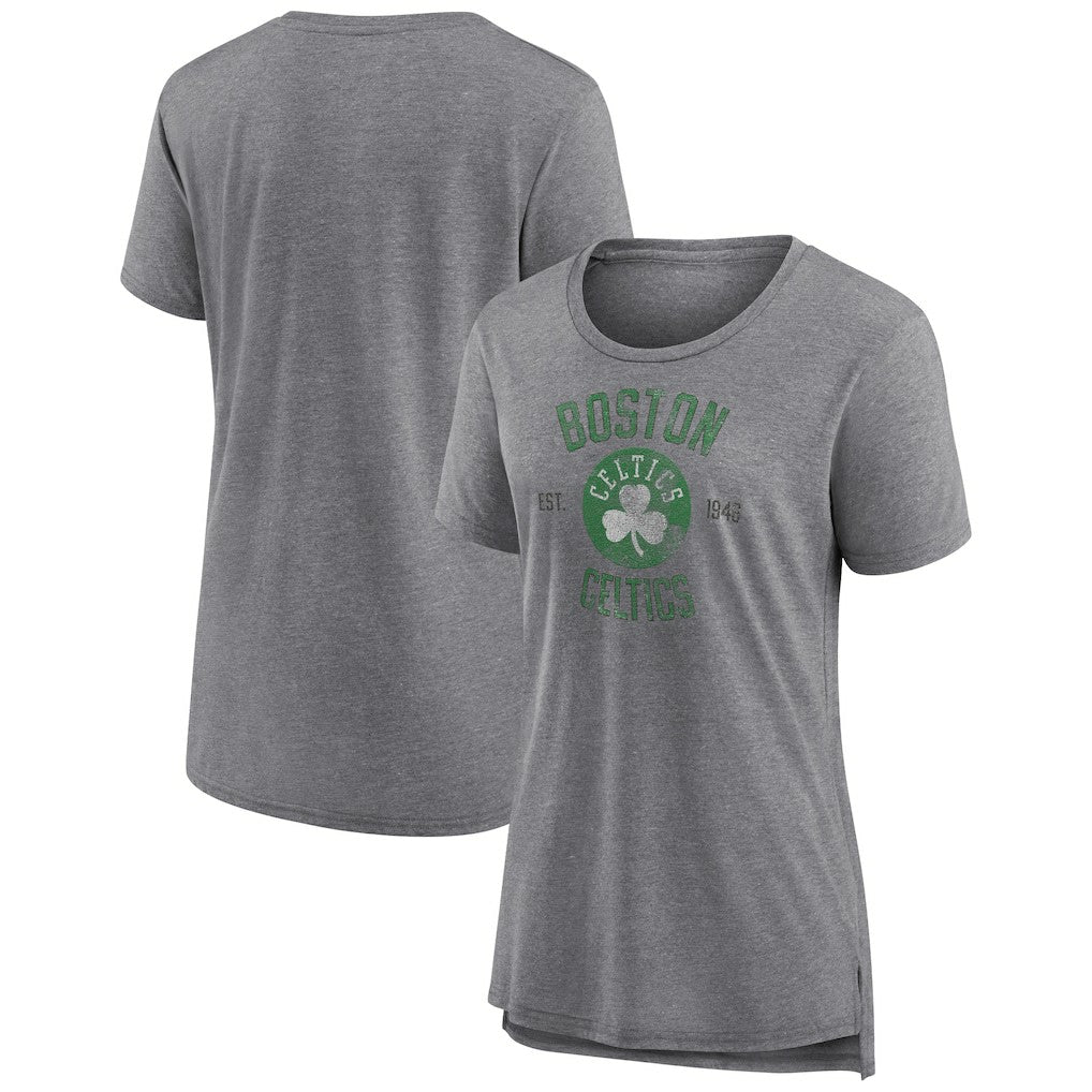 Boston Celtics Women's Heritage Tri-Blend T-Shirt Heather Gray - NBA