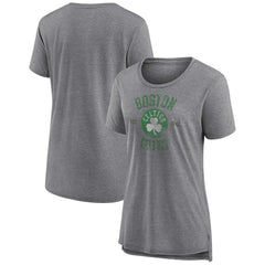 Boston Celtics Women's Heritage Tri-Blend T-Shirt Heather Gray - NBA