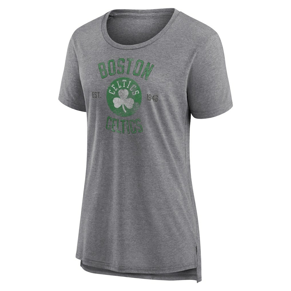 Boston Celtics Women's Heritage Tri-Blend T-Shirt Heather Gray - NBA