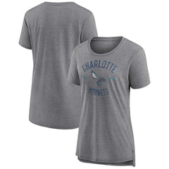 Charlotte Hornets Women's Heritage Tri-Blend T-Shirt Heather Gray - NBA