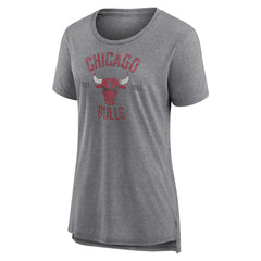 Chicago Bulls Women's Heritage Tri-Blend T-Shirt Heather Gray - NBA