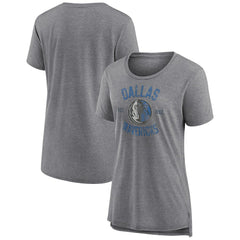 Dallas Mavericks Women's Heritage Tri-Blend T-Shirt Heather Gray - NBA