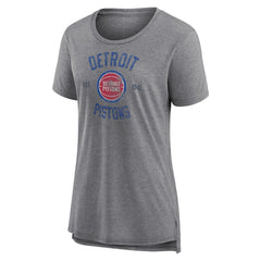Detroit Pistons Women's Heritage Tri-Blend T-Shirt Heather Gray - NBA