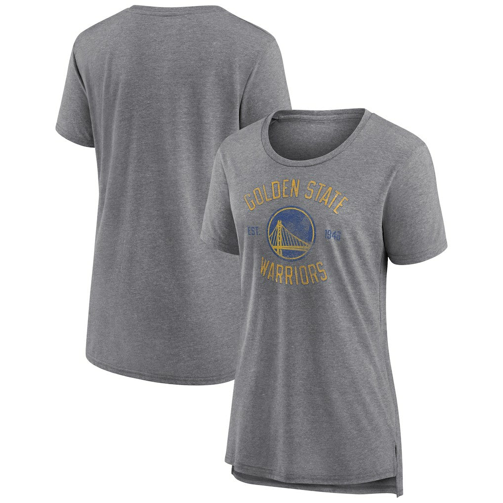 Golden State Warriors Women's Heritage Tri-Blend T-Shirt Heather Gray - NBA