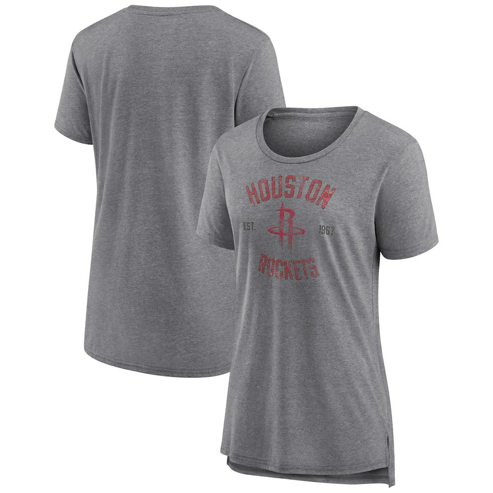 Houston Rockets Women's Heritage Tri-Blend T-Shirt Heather Gray - NBA