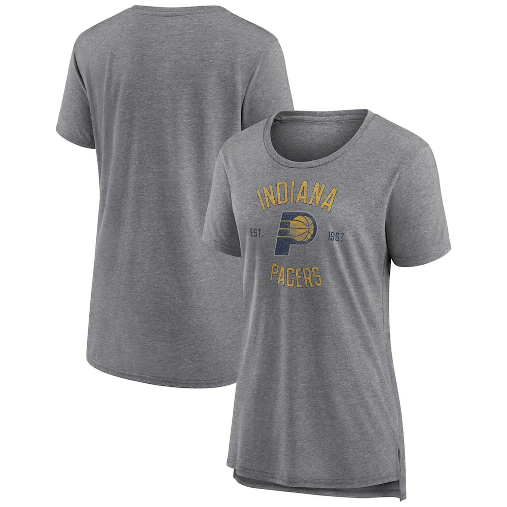 Indiana Pacers Women's Heritage Tri-Blend T-Shirt Heather Gray - NBA