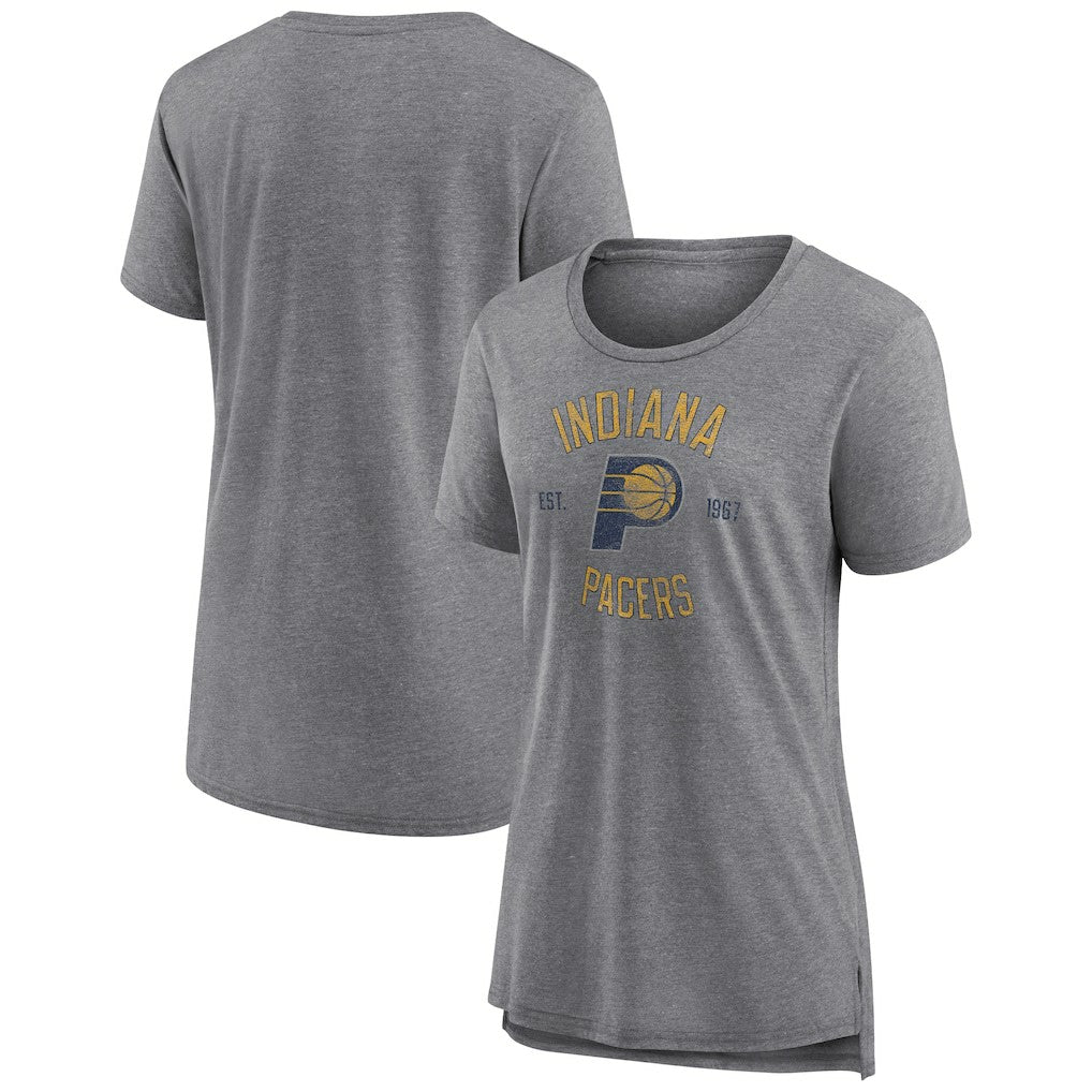 Indiana Pacers Women's Heritage Tri-Blend T-Shirt Heather Gray - NBA