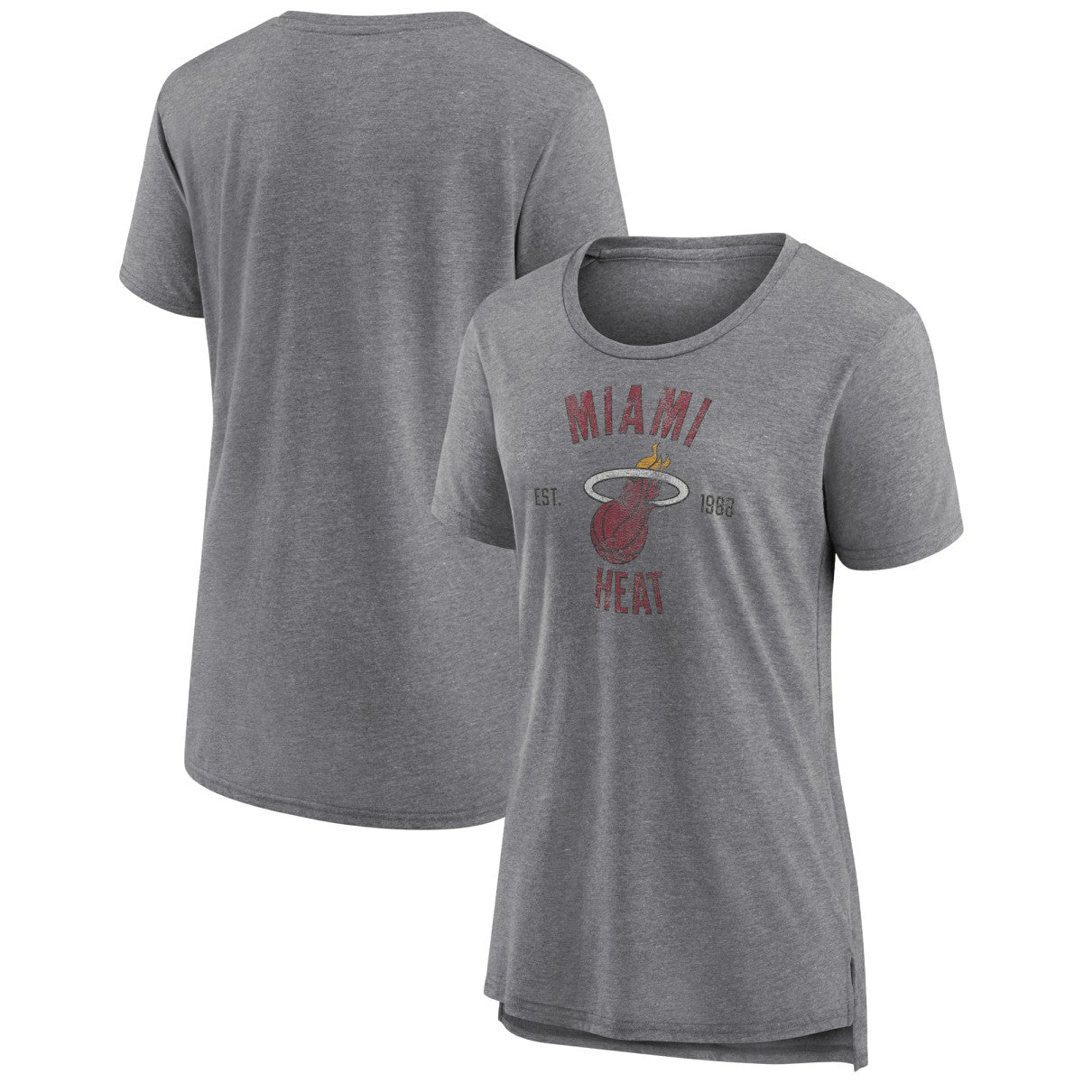 Miami Heat Women's Heritage Tri-Blend T-Shirt Heather Gray - NBA