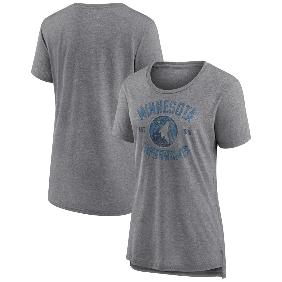 Minnesota Timberwolves Women's Heritage Tri-Blend T-Shirt Heather Gray - NBA