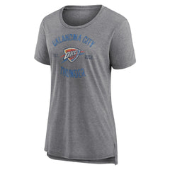 Oklahoma City Thunder Women's Heritage Tri-Blend T-Shirt Heather Gray - NBA