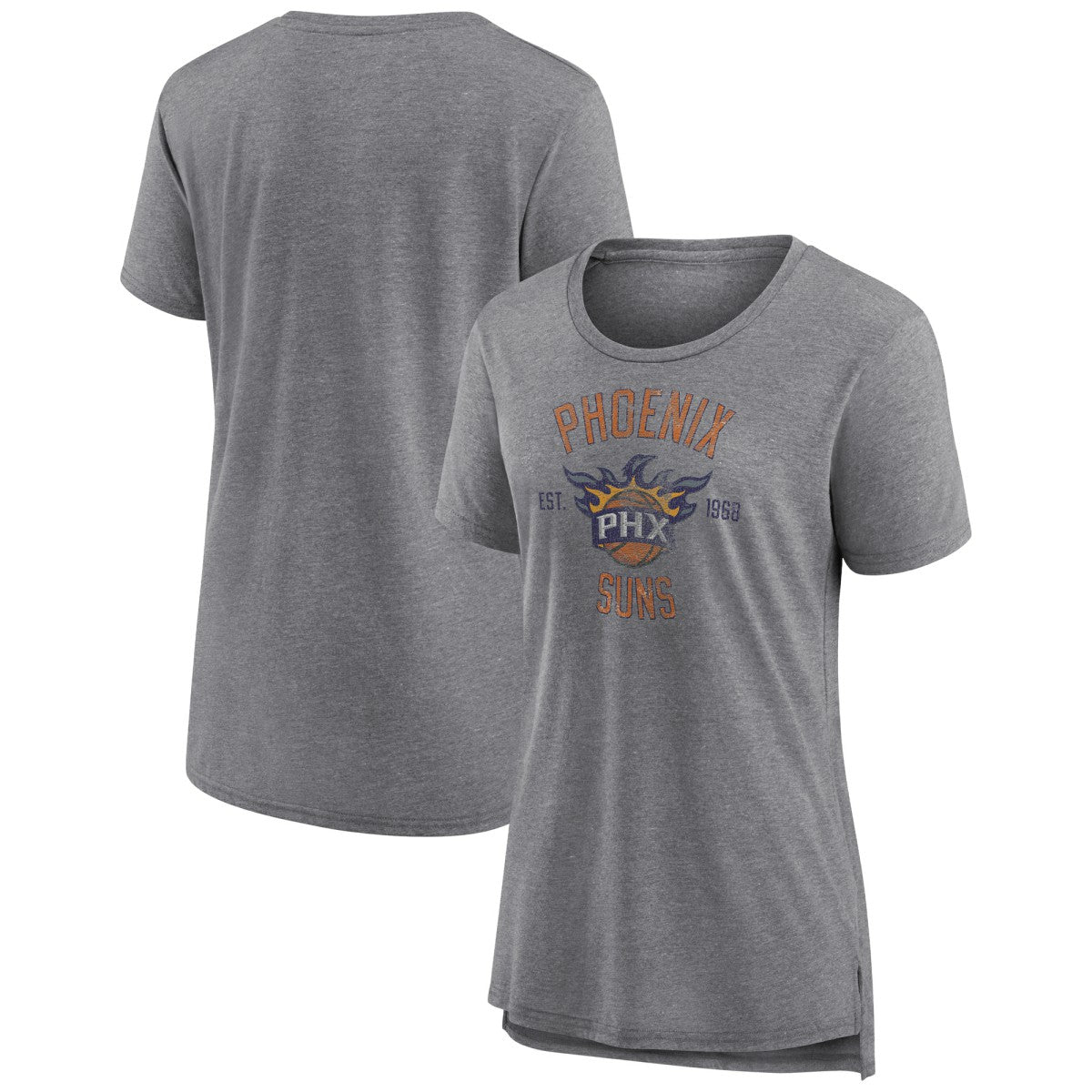 Phoenix Suns Women's Heritage Tri-Blend T-Shirt Heather Gray - NBA