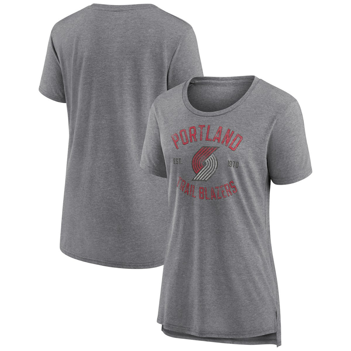 Portland Trail Blazers Women's Heritage Tri-Blend T-Shirt Heather Gray - NBA