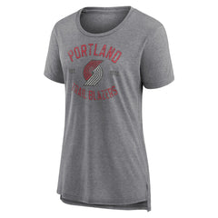 Portland Trail Blazers Women's Heritage Tri-Blend T-Shirt Heather Gray - NBA
