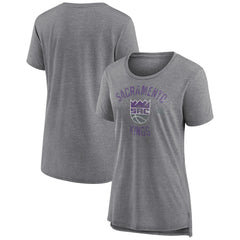 Sacramento Kings Women's Heritage Tri-Blend T-Shirt Heather Gray - NBA