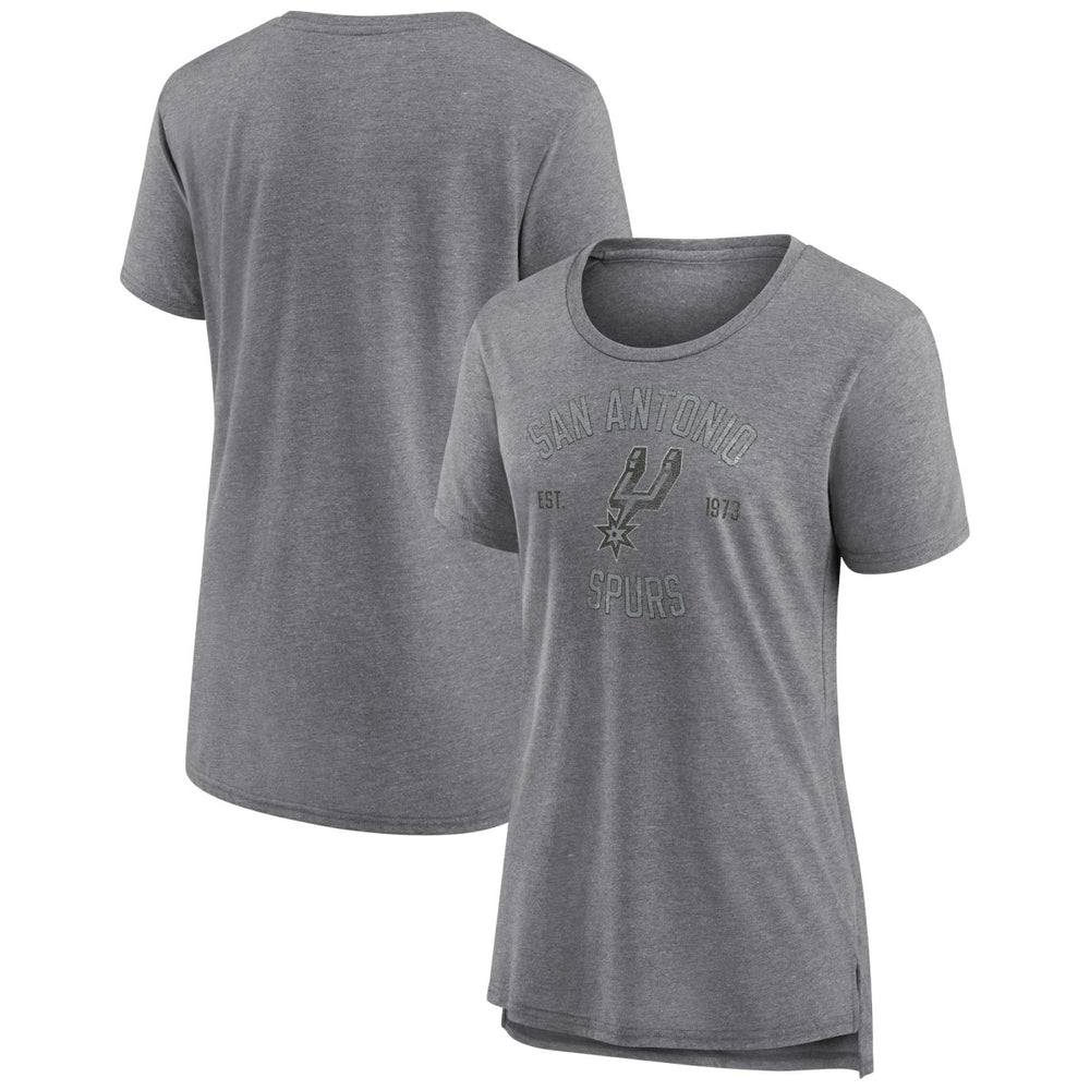 San Antonio Spurs Women's Heritage Tri-Blend T-Shirt Heather Gray - NBA