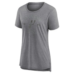 San Antonio Spurs Women's Heritage Tri-Blend T-Shirt Heather Gray - NBA