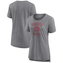 Toronto Raptors Women's Heritage Tri-Blend T-Shirt Heather Gray - NBA