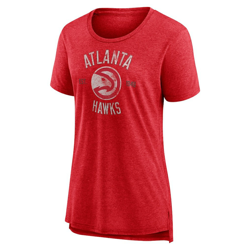 Atlanta Hawks Women's Heritage Tri-Blend T-Shirt Heather Red - NBA
