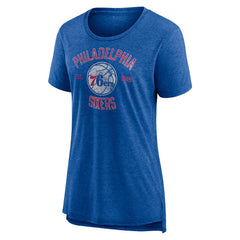 Philadelphia 76ers Women's Heritage Tri-Blend T-Shirt Heather Red - NBA