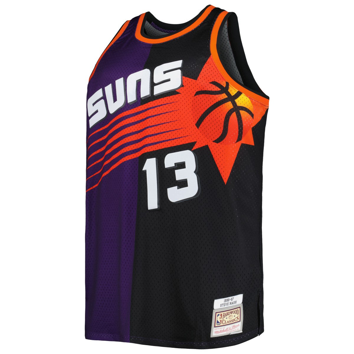 Steve Nash Phoenix Suns Big & Tall Hardwood Classics 1996/97 Split Swingman Jersey Purple/Black - NBA