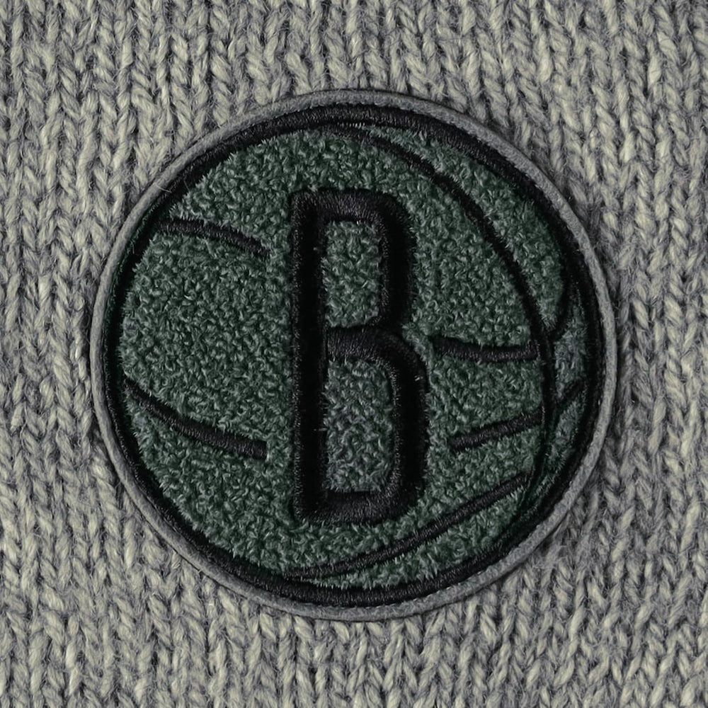 Brooklyn Nets Lusso Women's Scarletts Lantern Sleeve Tri-Blend V-Neck Pullover Sweater Gray - NBA