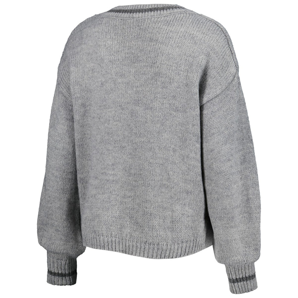 Los Angeles Lakers Lusso Women's Scarletts Lantern Sleeve Tri-Blend V-Neck Pullover Sweater Gray - NBA