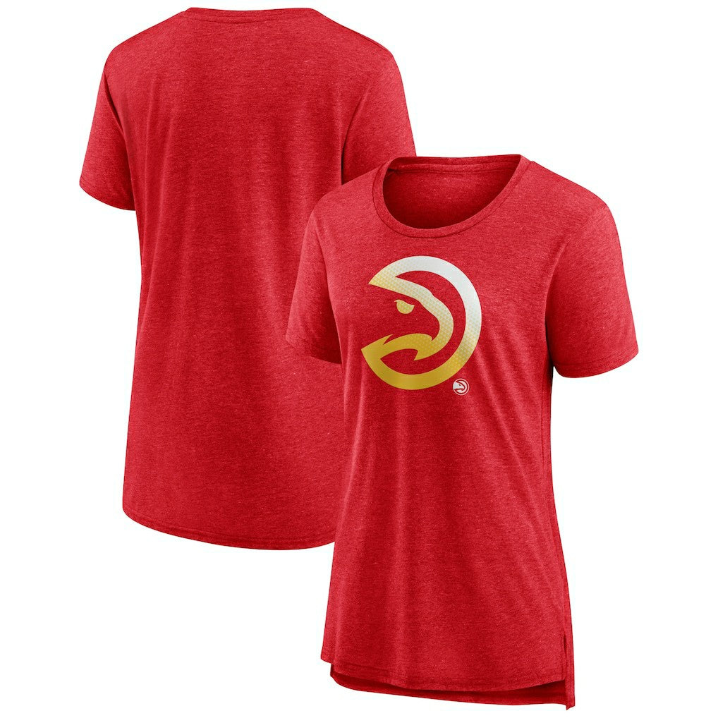 Atlanta Hawks Women's Gradient Logo Tri-Blend T-Shirt Heather Red - NBA