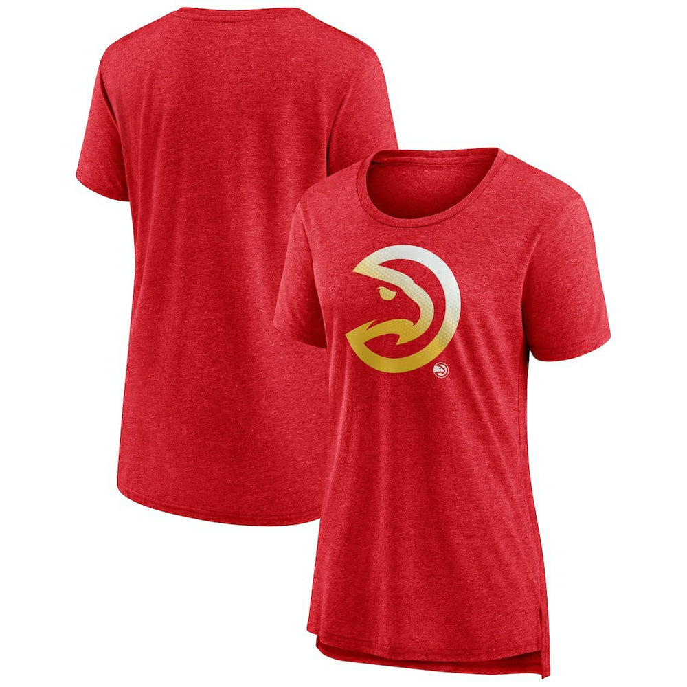 Atlanta Hawks Women's Gradient Logo Tri-Blend T-Shirt Heather Red - NBA
