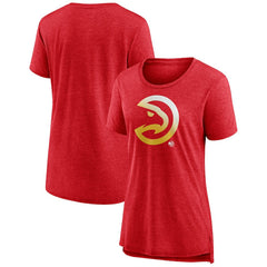 Atlanta Hawks Women's Gradient Logo Tri-Blend T-Shirt Heather Red - NBA
