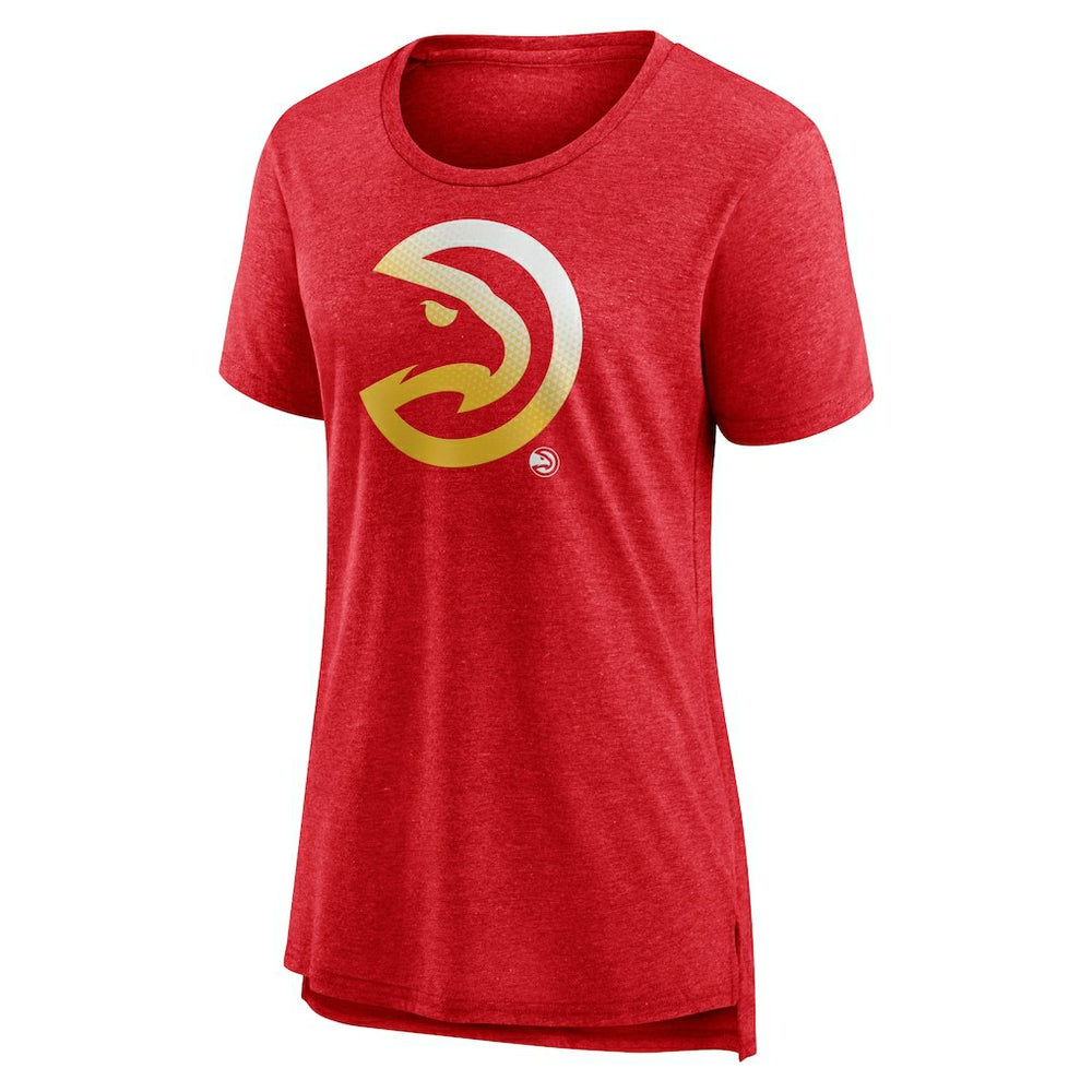 Atlanta Hawks Women's Gradient Logo Tri-Blend T-Shirt Heather Red - NBA