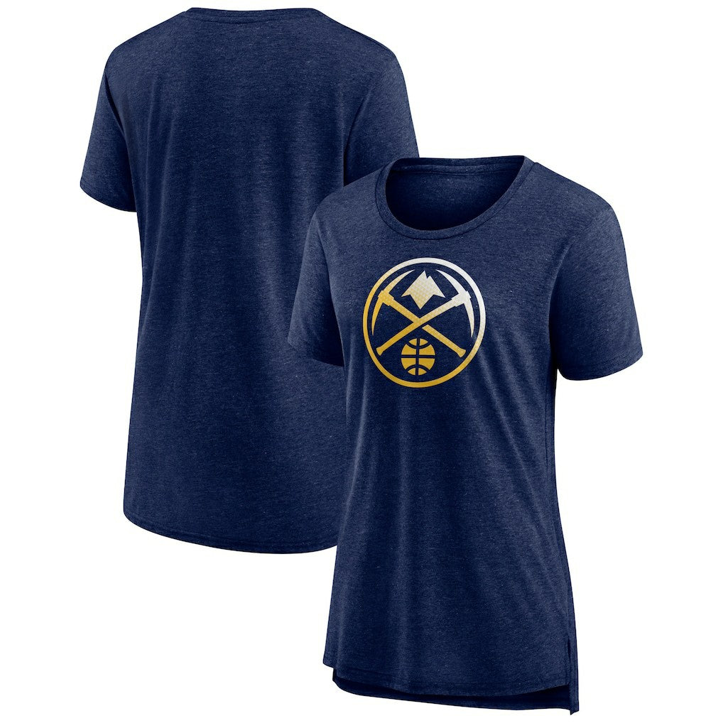 Denver Nuggets Women's Gradient Logo Tri-Blend T-Shirt Heather Navy - NBA