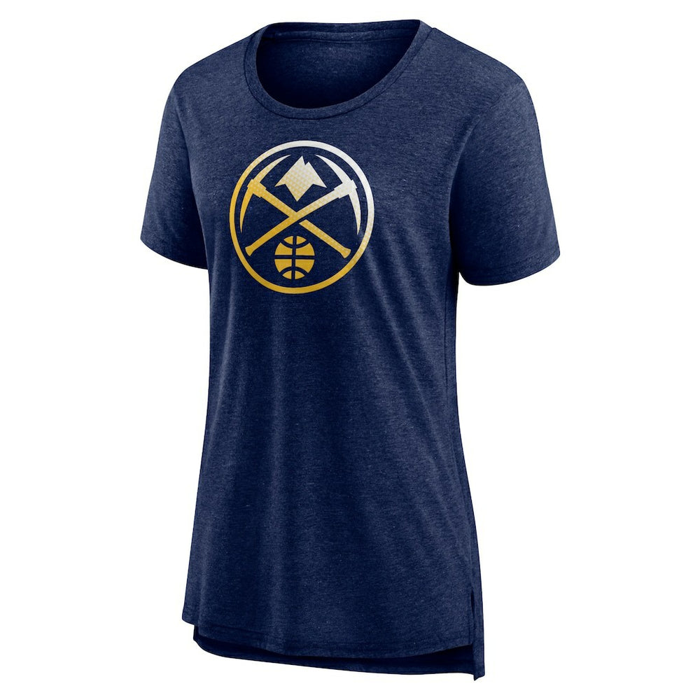 Denver Nuggets Women's Gradient Logo Tri-Blend T-Shirt Heather Navy - NBA