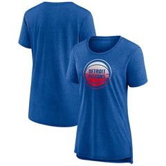 Detroit Pistons Women's Gradient Logo Tri-Blend T-Shirt Heather Blue - NBA