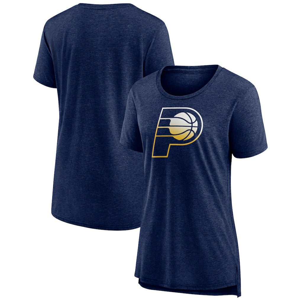 Indiana Pacers Women's Gradient Logo Tri-Blend T-Shirt Heather Navy - NBA
