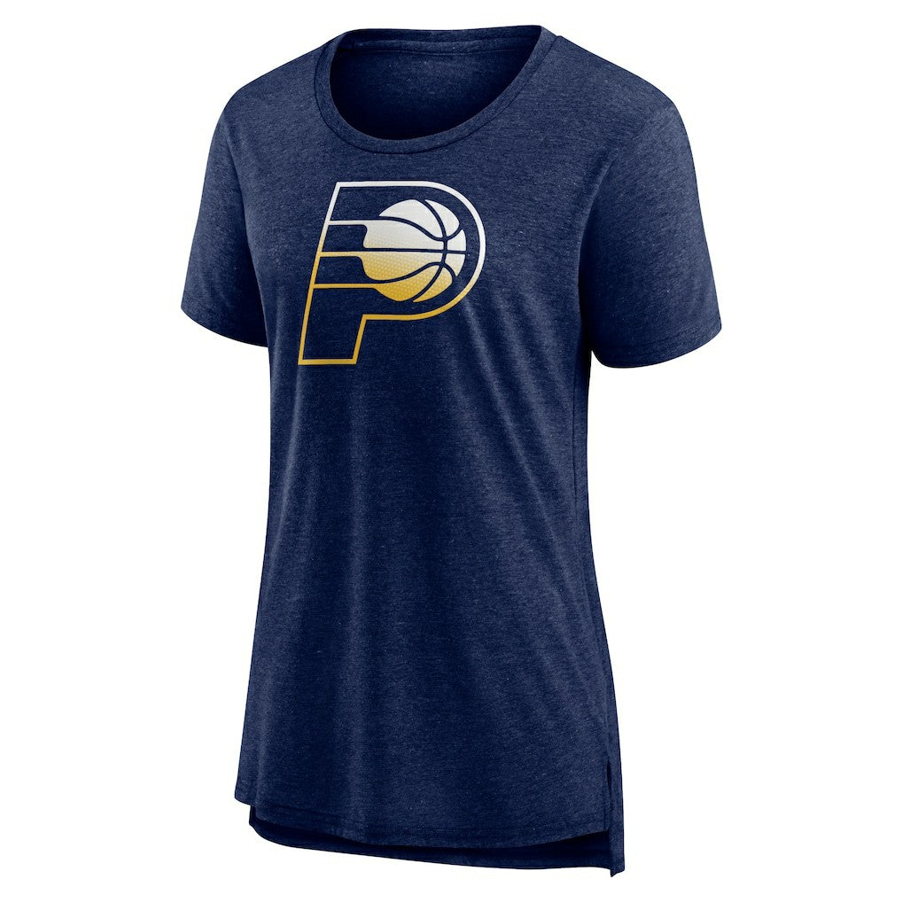 Indiana Pacers Women's Gradient Logo Tri-Blend T-Shirt Heather Navy - NBA