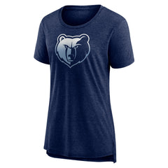 Memphis Grizzlies Women's Gradient Logo Tri-Blend T-Shirt Heather Navy - NBA