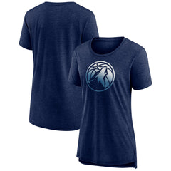 Minnesota Timberwolves Women's Gradient Logo Tri-Blend T-Shirt Heather Navy - NBA