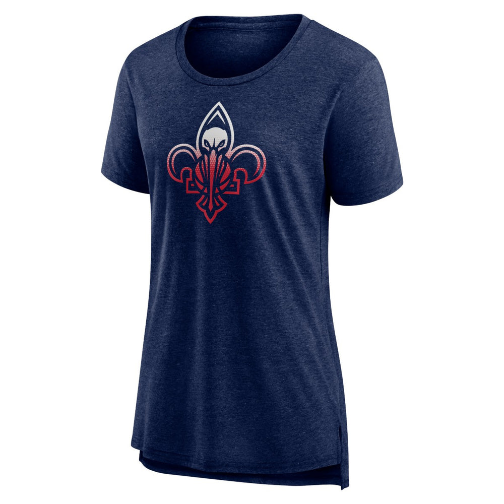New Orleans Pelicans Women's Gradient Logo Tri-Blend T-Shirt Heather Navy - NBA
