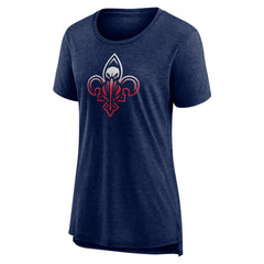 New Orleans Pelicans Women's Gradient Logo Tri-Blend T-Shirt Heather Navy - NBA