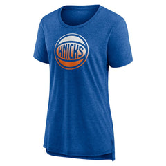 New York Knicks Women's Gradient Logo Tri-Blend T-Shirt Heather Blue - NBA