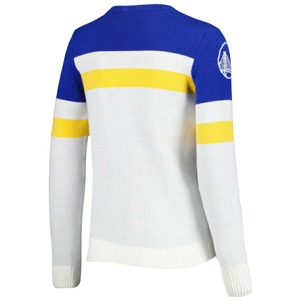 Golden State Warriors Lusso Women's Dominique Pullover Sweater Royal/Cream - NBA