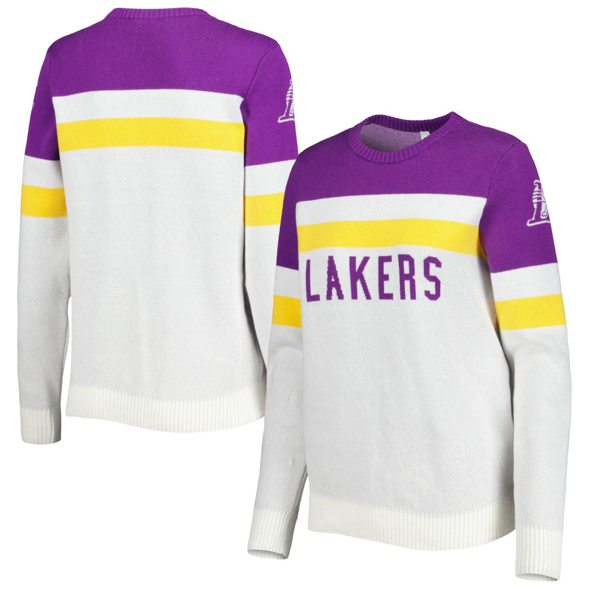 Los Angeles Lakers Lusso Women's Dominique Pullover Sweater Purple/Cream - NBA