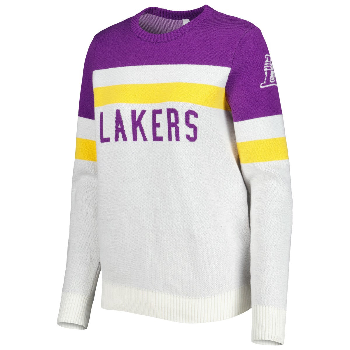 Los Angeles Lakers Lusso Women's Dominique Pullover Sweater Purple/Cream - NBA