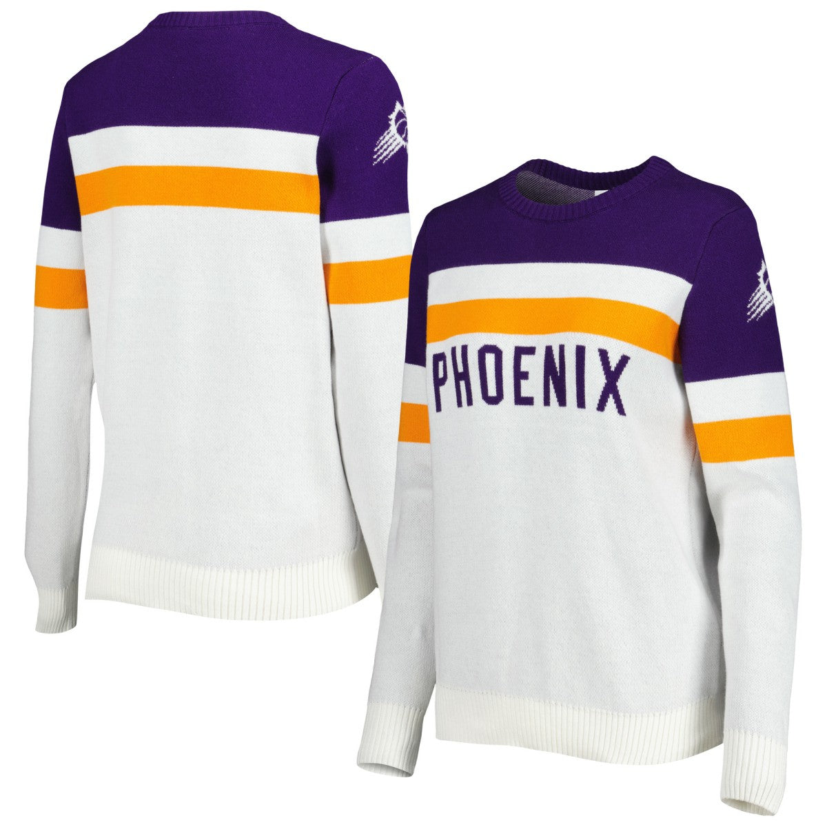 Phoenix Suns Lusso Women's Dominique Pullover Sweater Purple/Cream - NBA