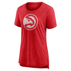 Atlanta Hawks Women's Distressed Logo Tri-Blend T-Shirt Heather Red - NBA