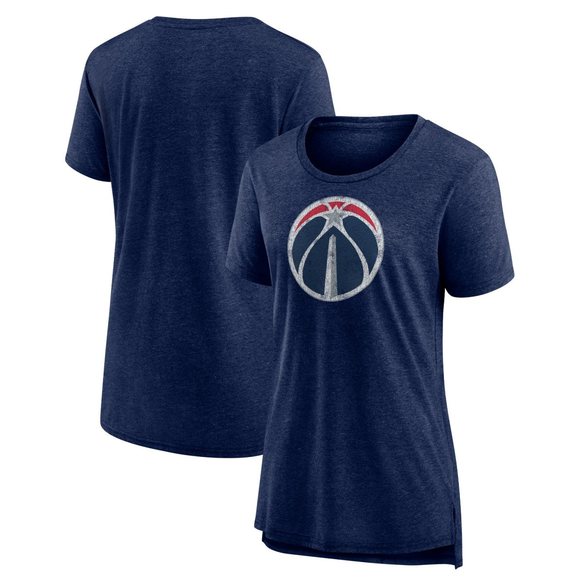 Washington Wizards Women's Distressed Logo Tri-Blend T-Shirt Heather Navy - NBA
