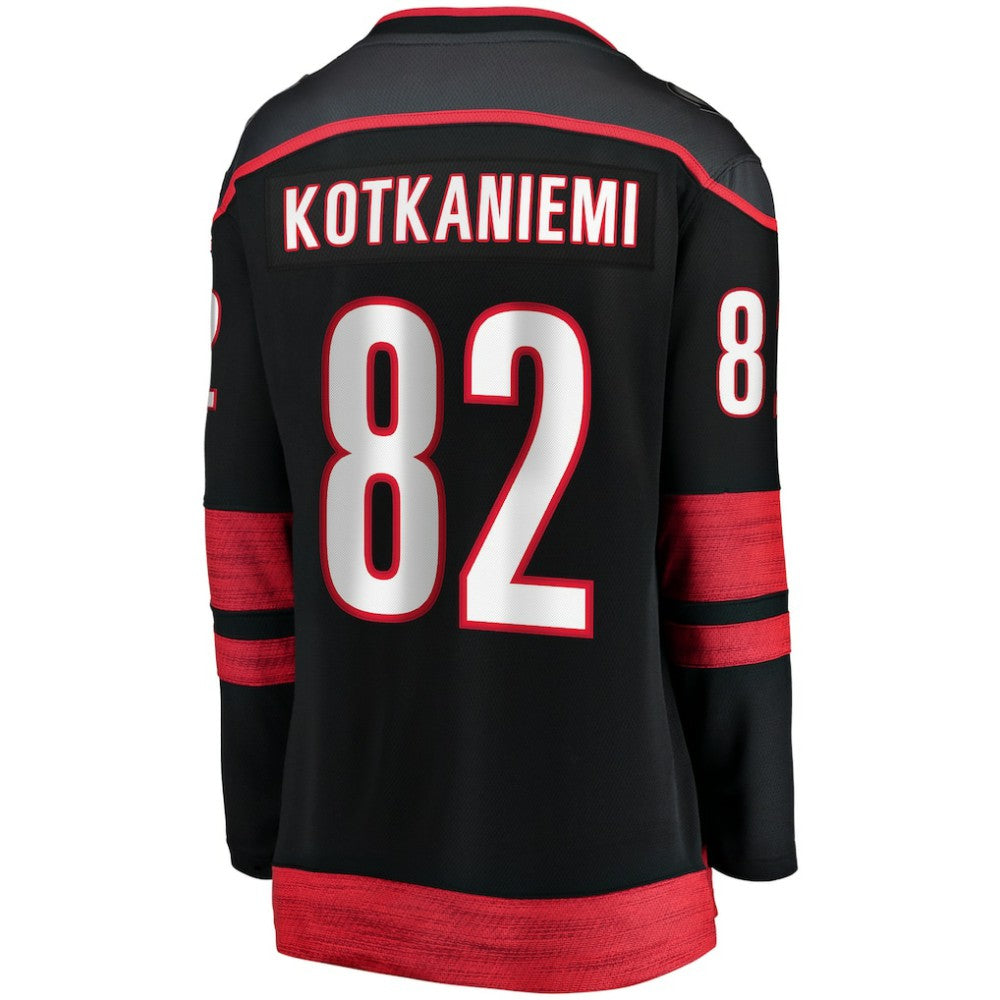 Jesperi Kotkaniemi Carolina Hurricanes Fanatics Women's Home Breakaway Player Jersey - Black - NHL