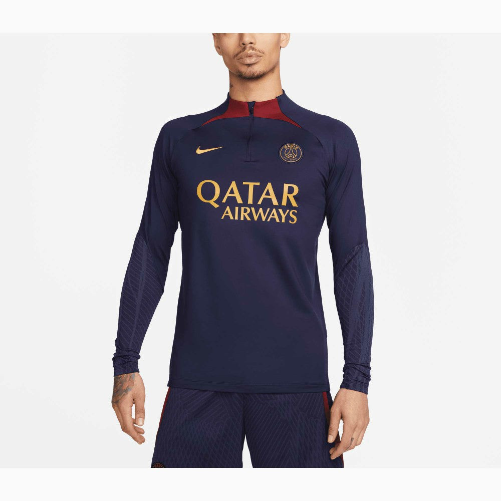 Paris Saint-Germain 2023/24 Strike Drill Performance Raglan Quarter-Zip Long Sleeve Top Navy | Nike online