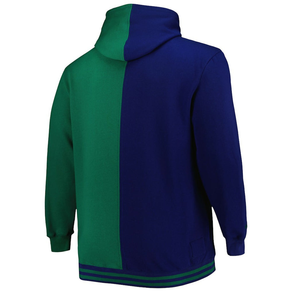 Dallas Mavericks Hardwood Classics Big & Tall Hardwood Classics Split Pullover Hoodie Navy/Green - NBA