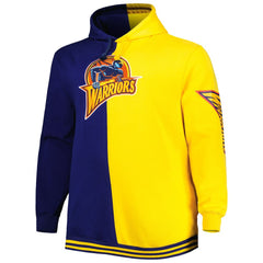 Golden State Warriors Big & Tall Hardwood Classics Split Pullover Hoodie Navy/Gold - NBA